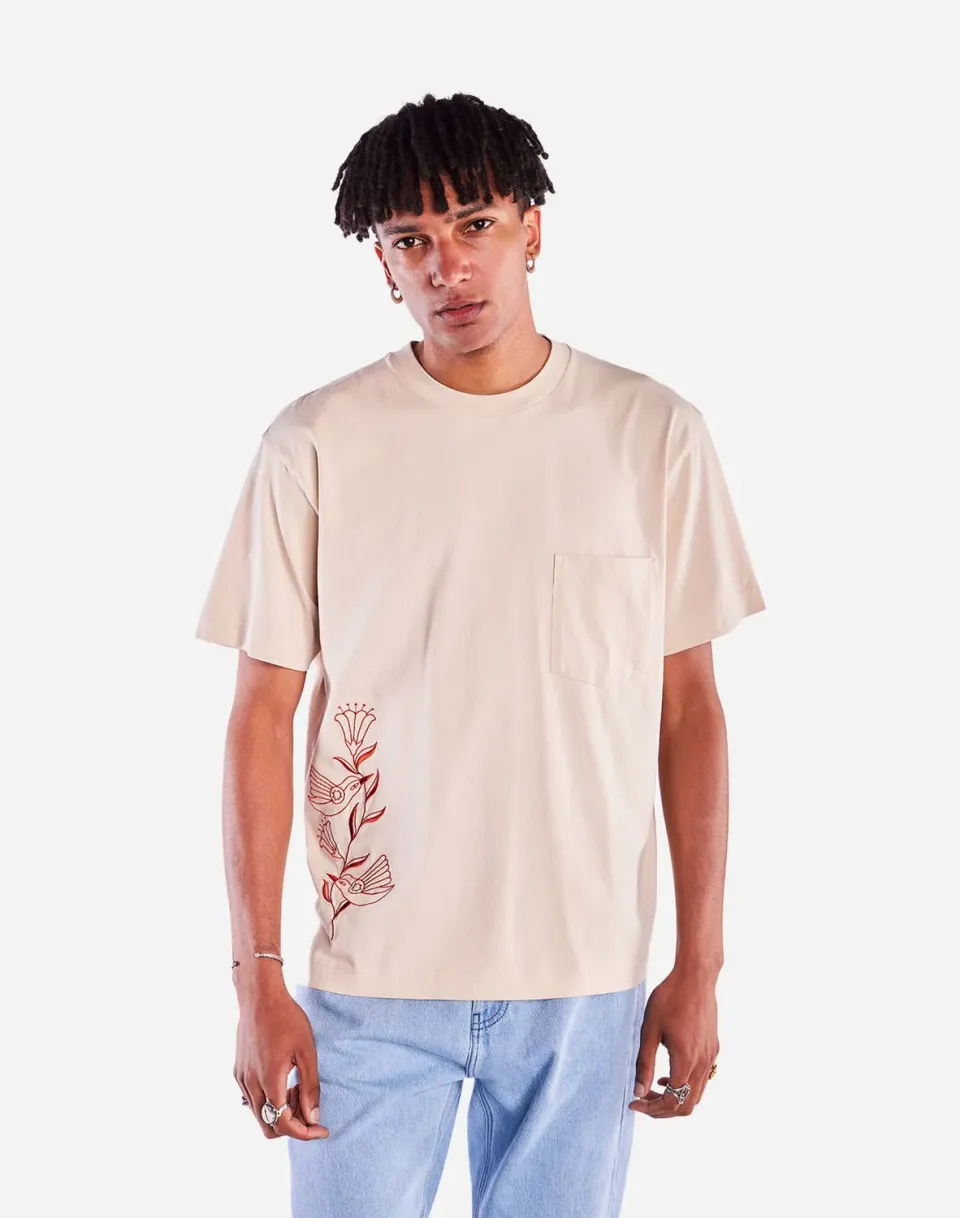 OLOW Hummingbirds t-shirt ample creme