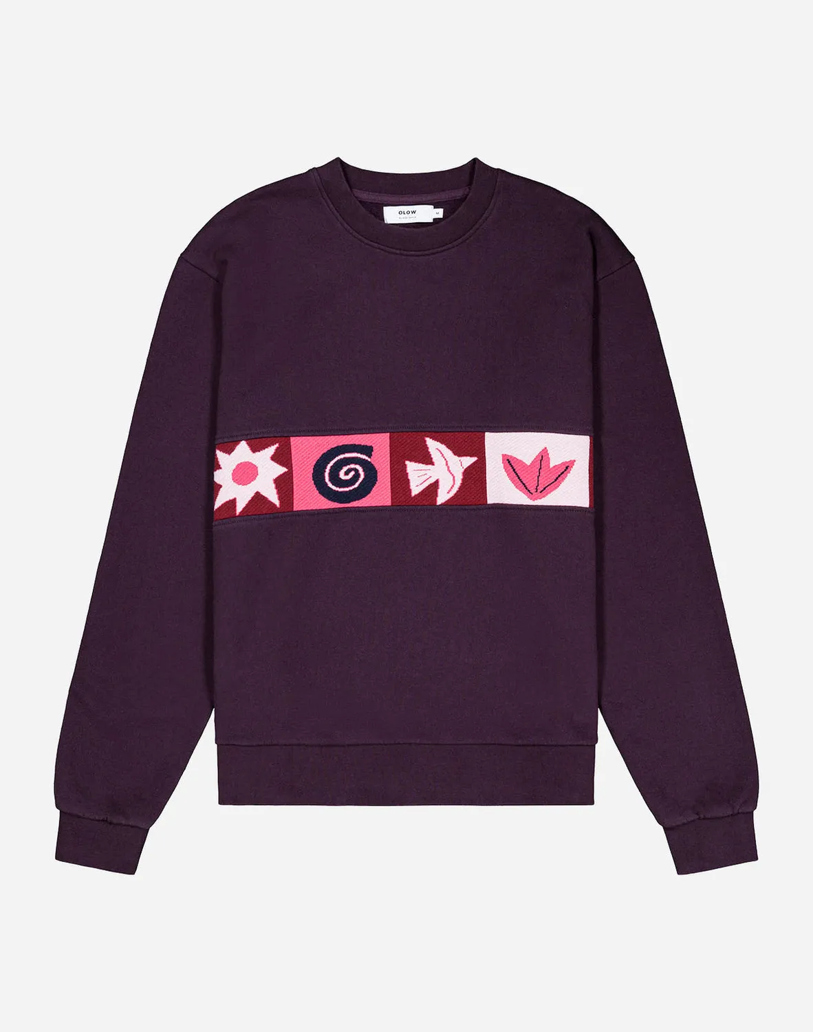 OLOW Icono sweat coton bio prune rayures jacquard