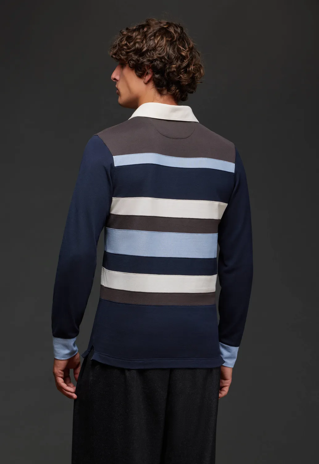 Eden Park Pap'Atelier maillot coton rayé bleu marron M unique