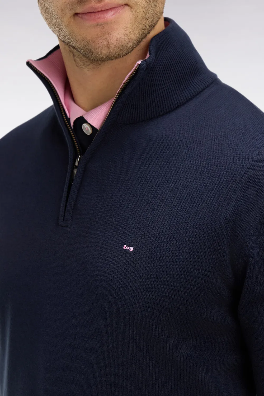 Eden Park pull col camionneur coton bleu marine homme