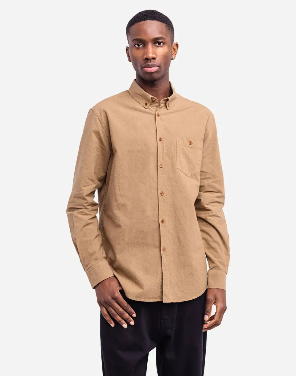 OLOW Afel Classico chemise taupe chanvre bio