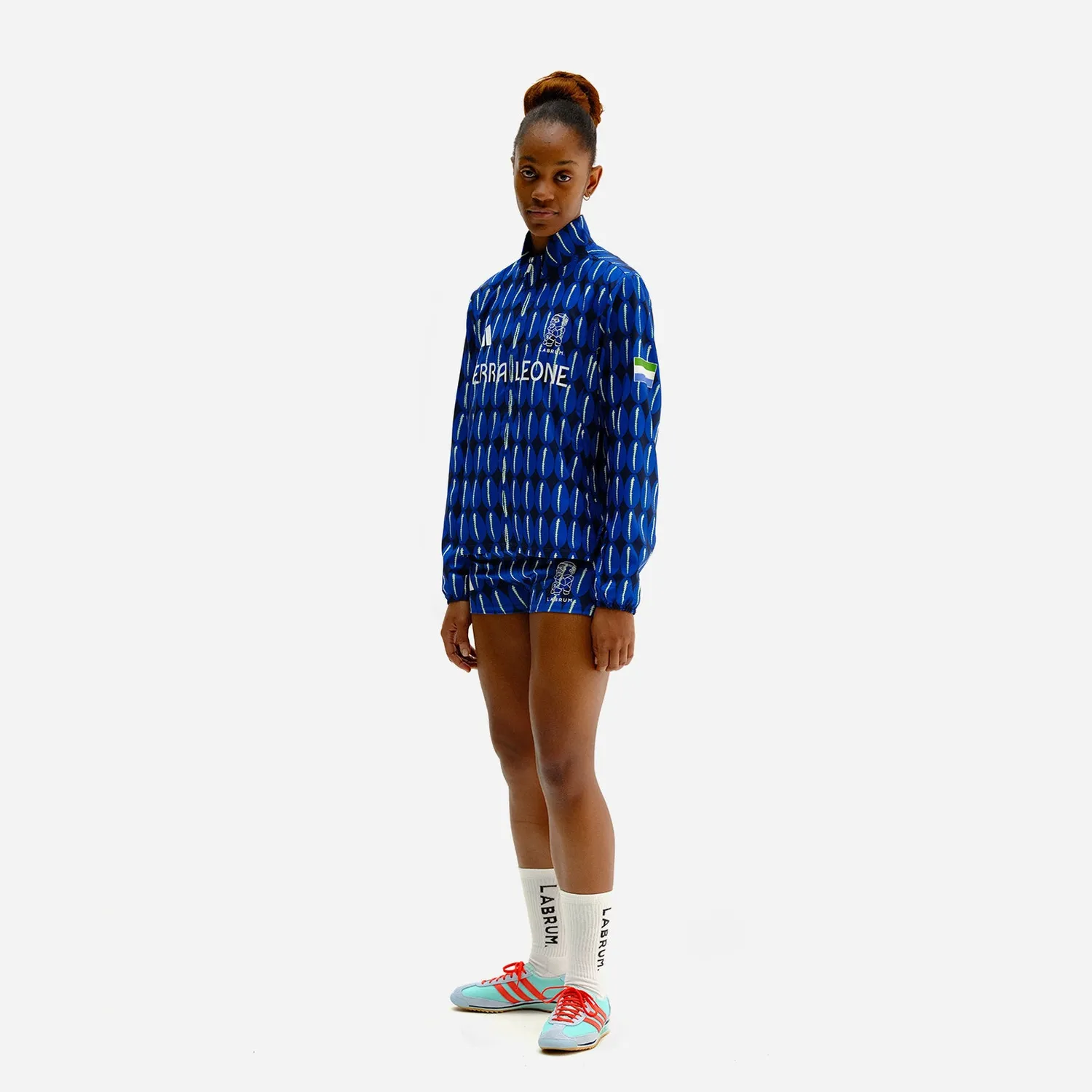 Labrum x adidas Team Sierra Leone veste zippée bleue imprimée