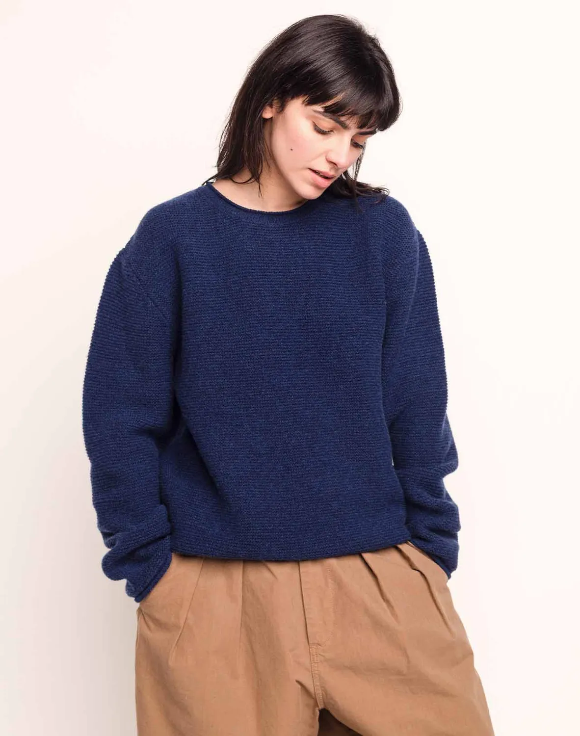 OLOW Lesco pull bleu marine laine mérinos