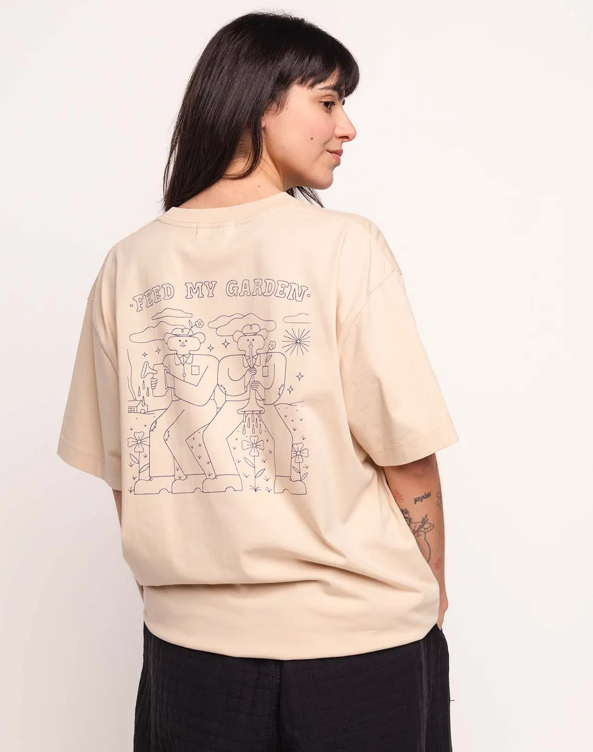 OLOW Feed My Garden t-shirt crème coton bio