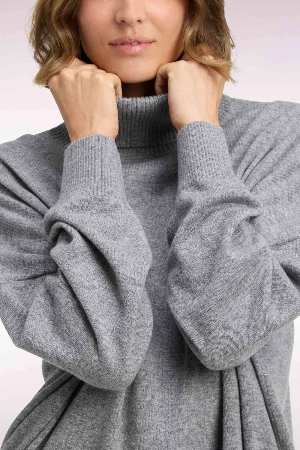 Eden Park Club Classique pull col roule gris laine-cachemire