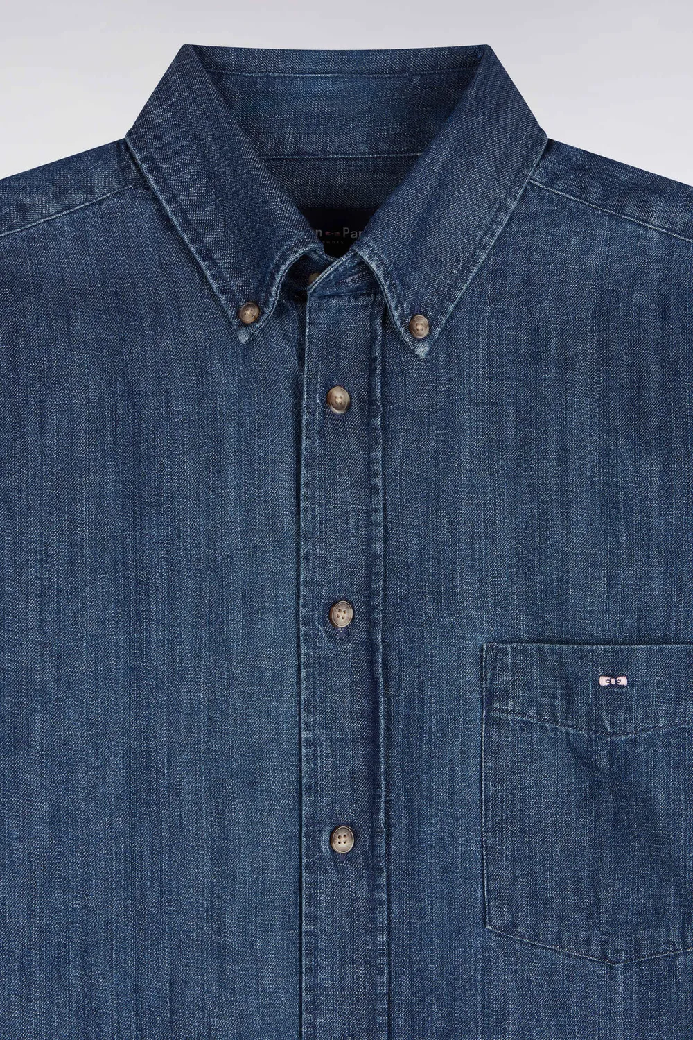 Eden Park chemise coton denim brut coupe droite homme
