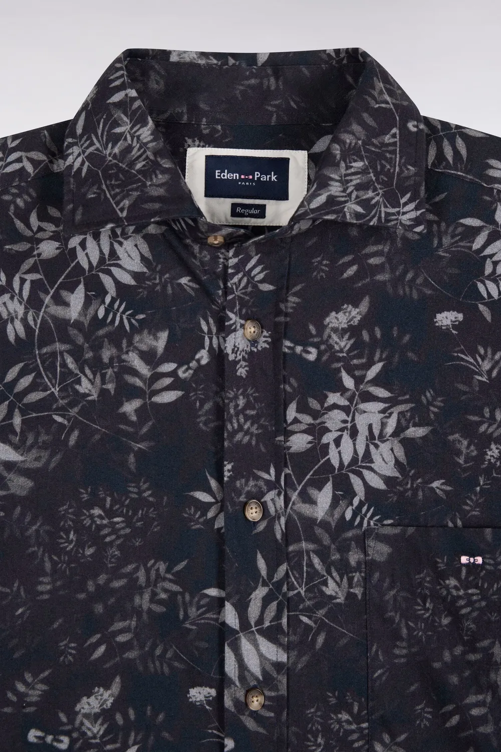 Eden Park chemise coton imprimé végétal coupe droite