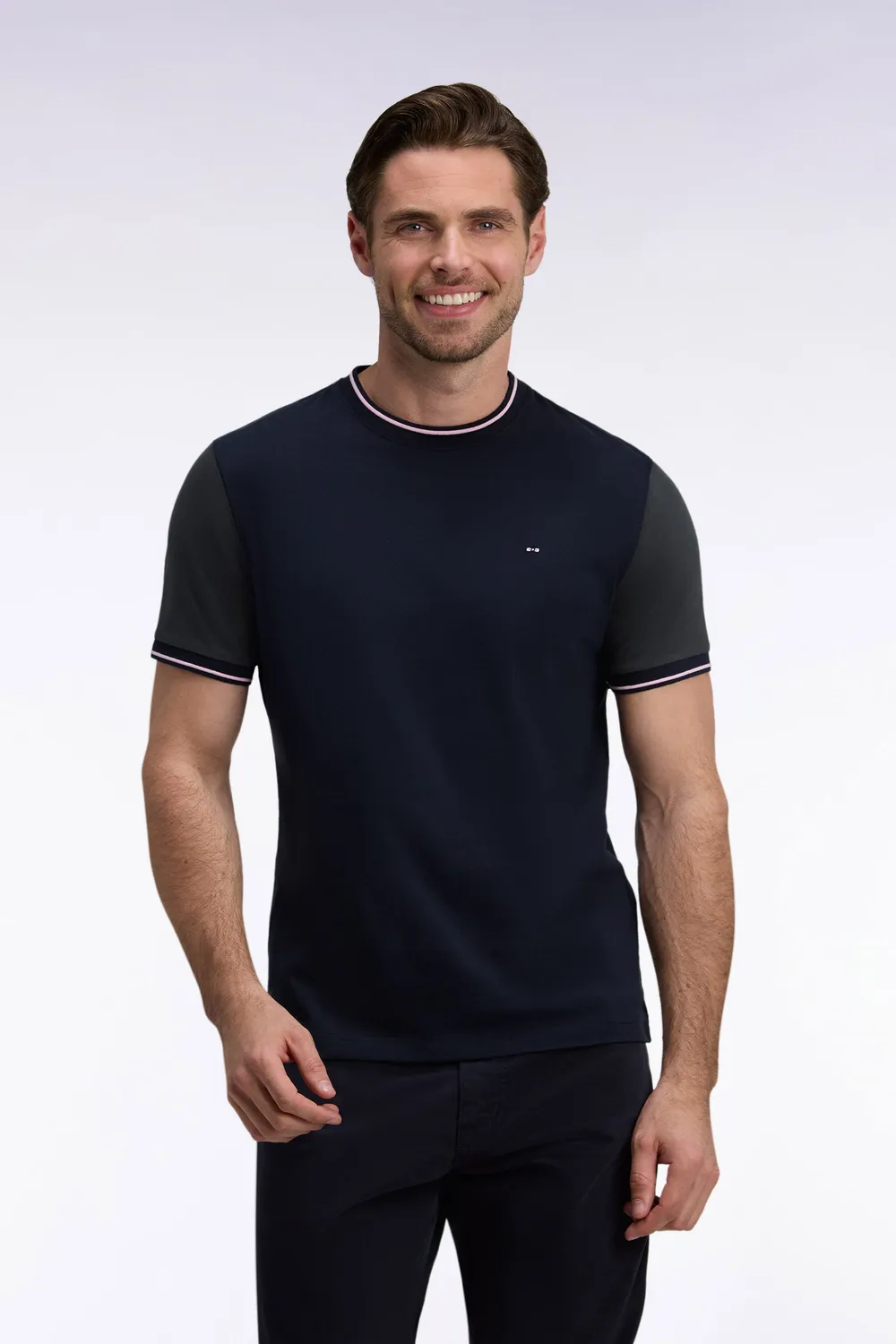 Eden Park Tricolore t-shirt homme marine coton peigné