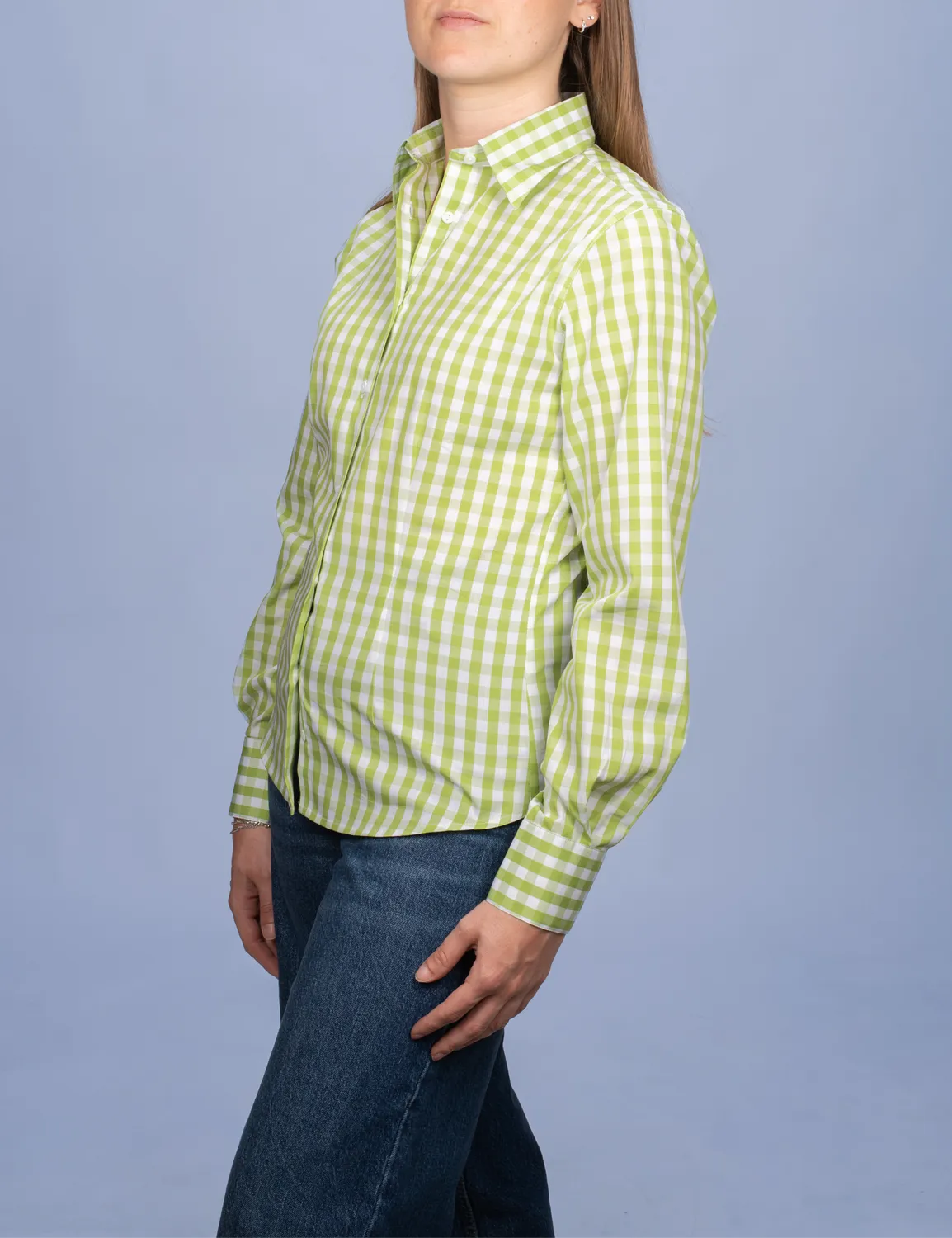 La Chemise Française Carreaux Vert Pomme chemisier vichy