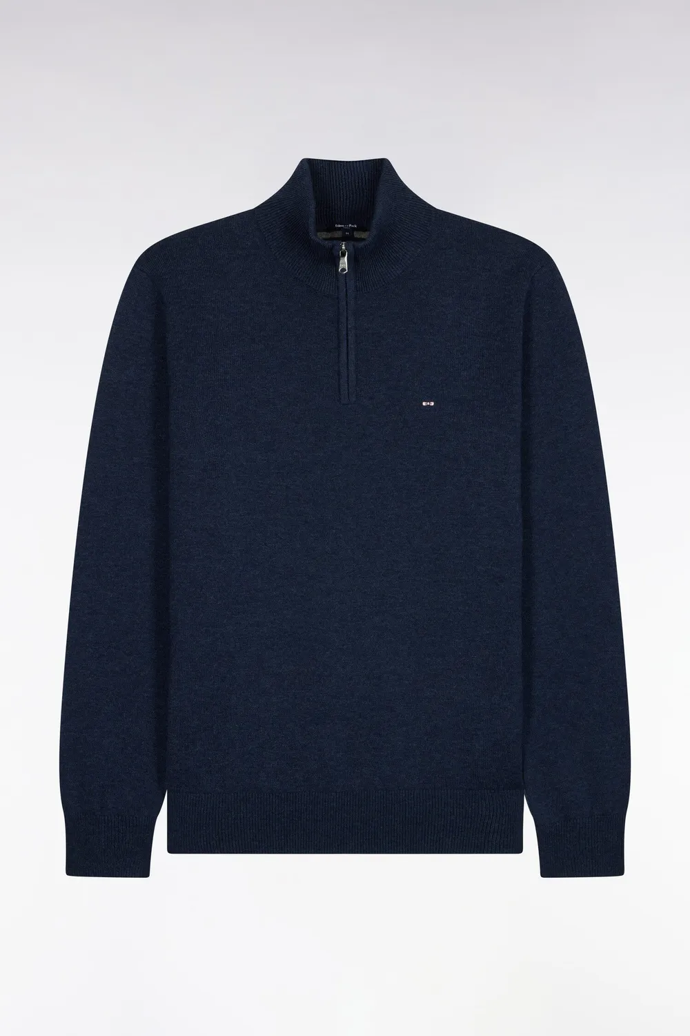 Eden Park pull col camionneur bleu laine coton coupe droite