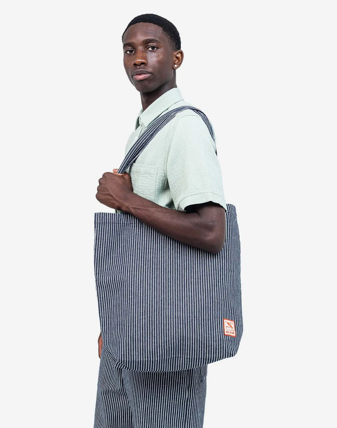 OLOW Toto Stripes tote bag denim rayé coton