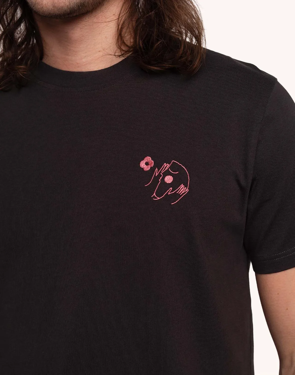 Olow Let Go t-shirt noir carbone broderie coton bio
