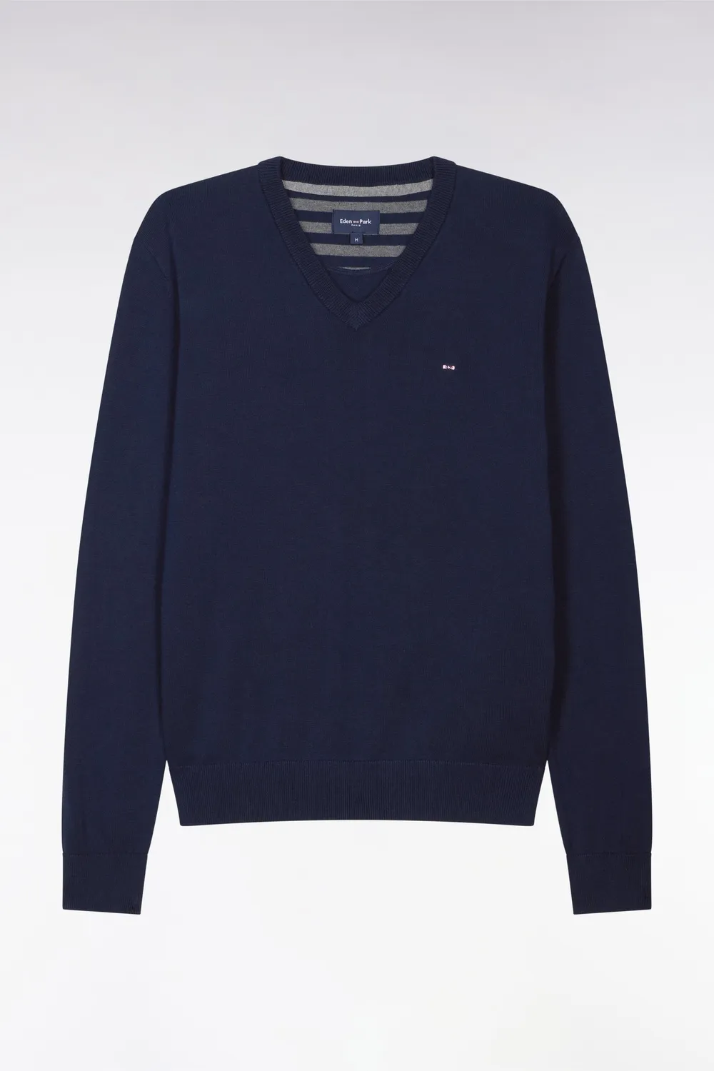 Eden Park pull col V bleu marine coton homme