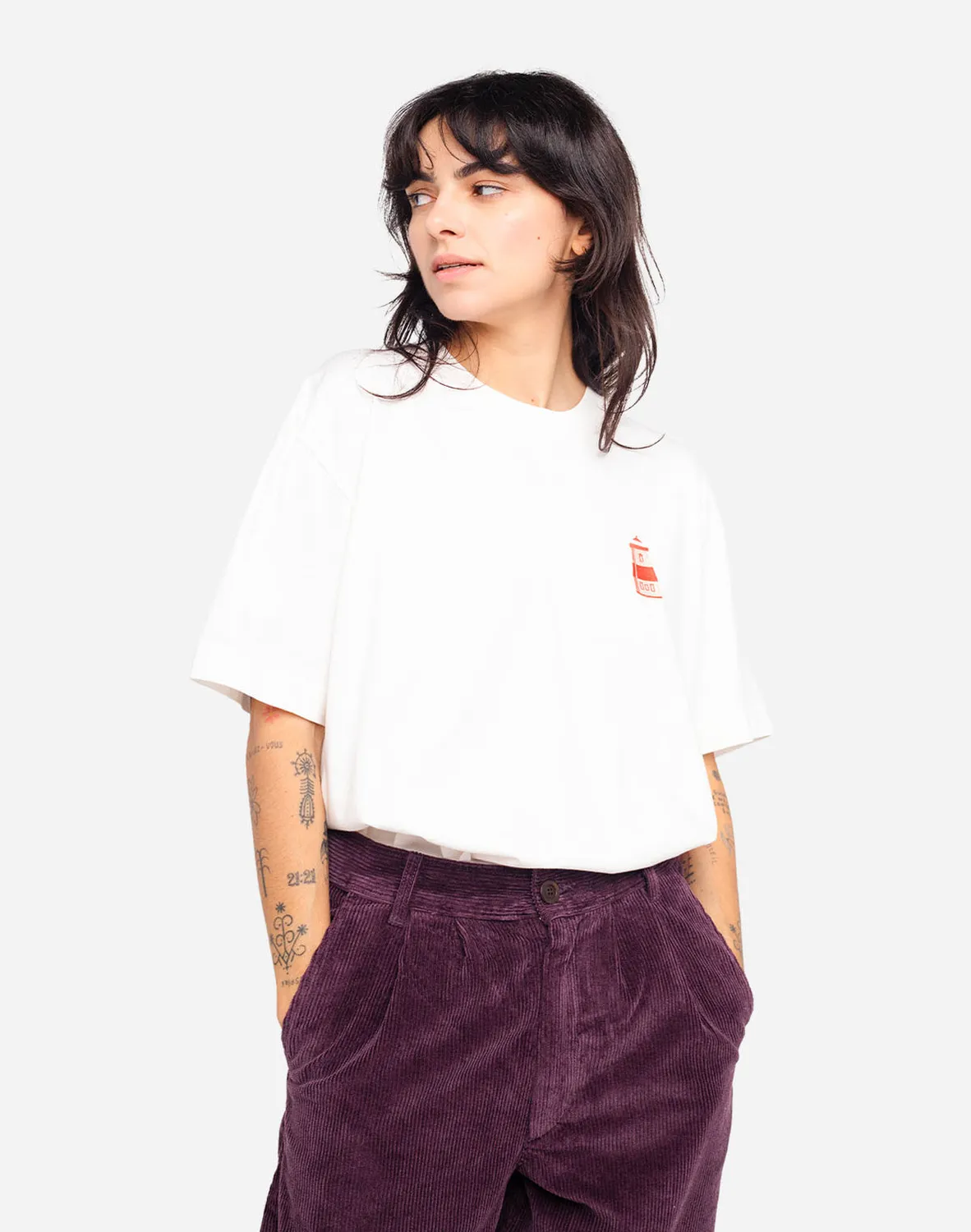 OLOW Light-House t-shirt ample écru coton bio