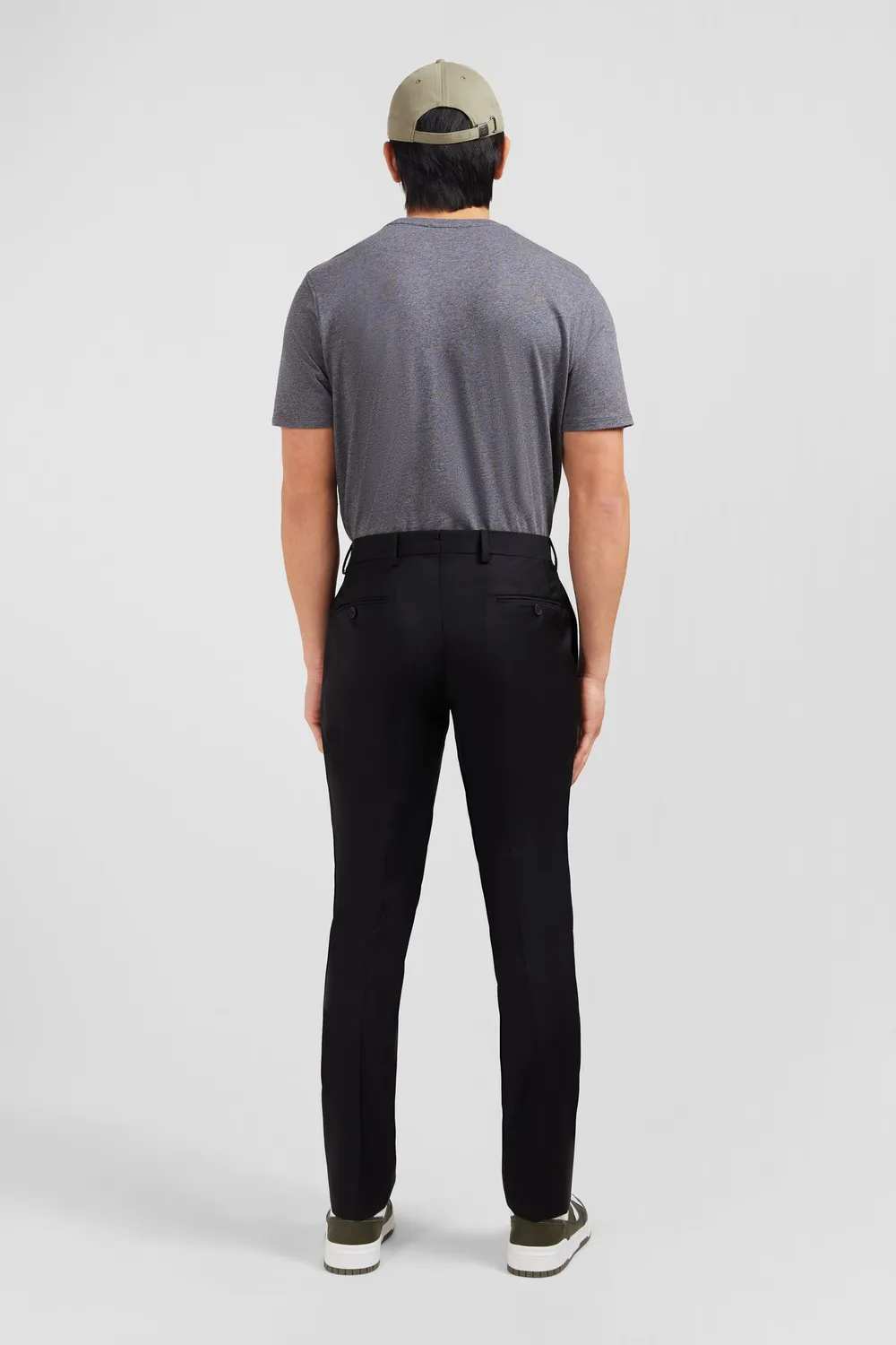 Eden Park pantalon slim noir homme laine à plis