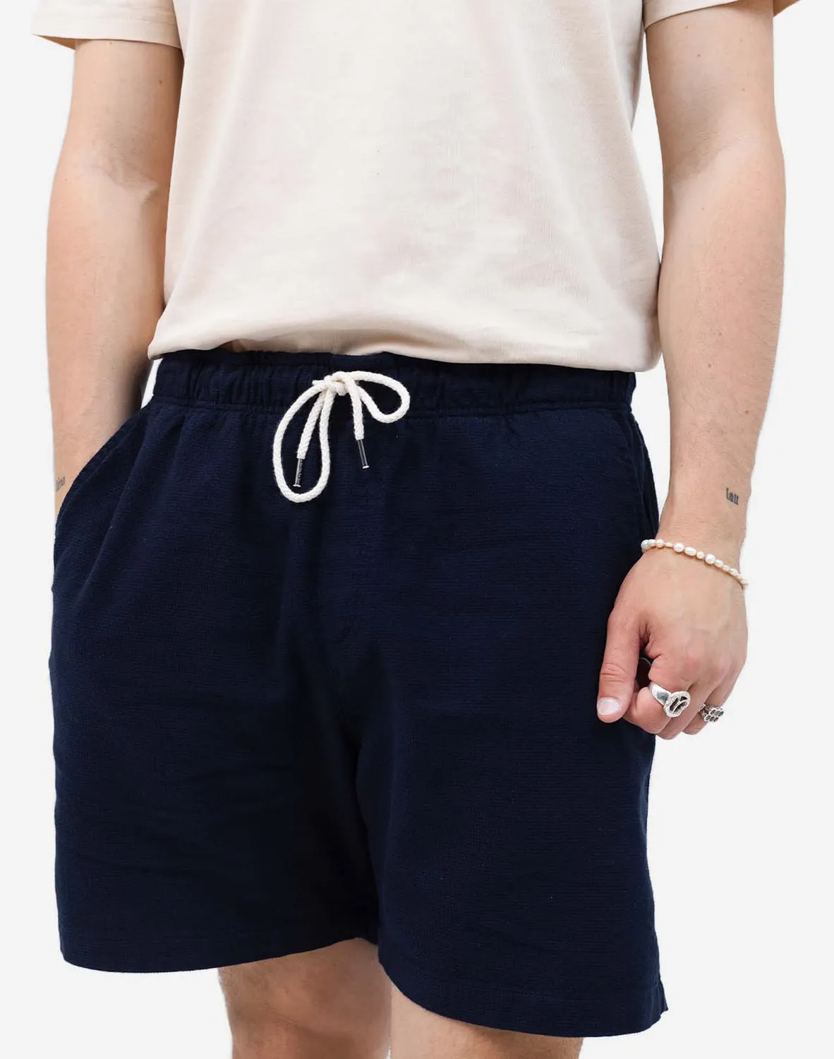 OLOW Gujo short bleu marine coton taille élastique