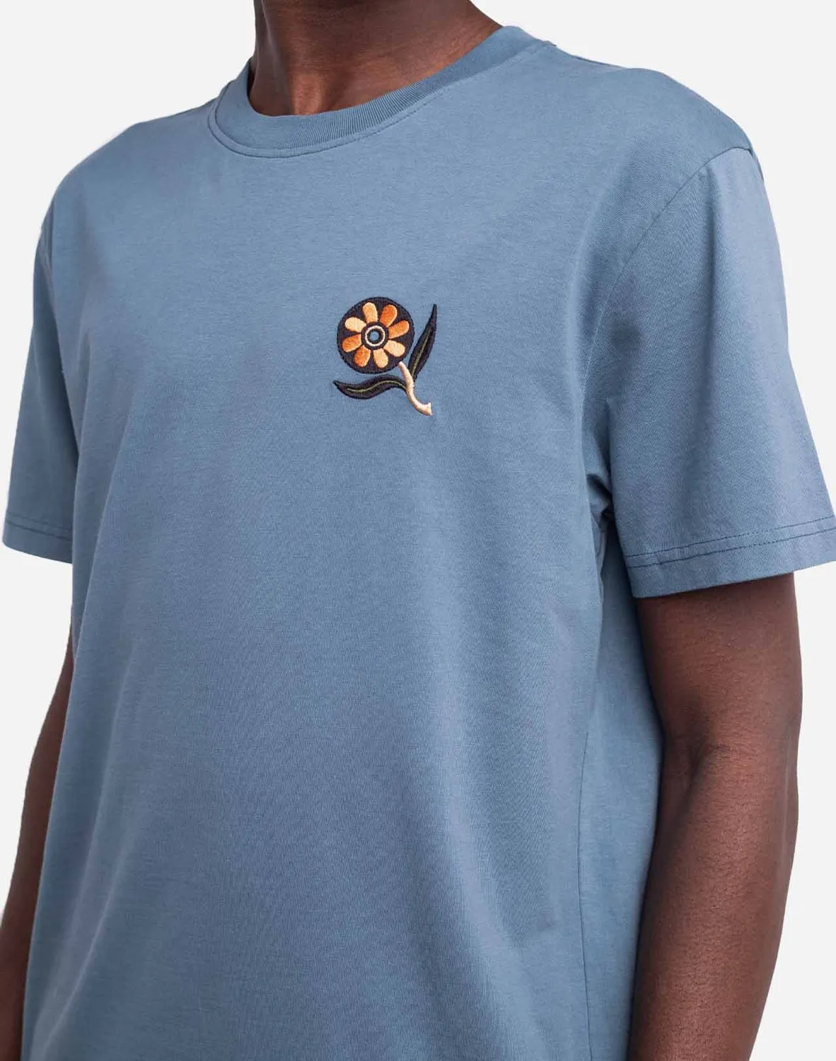 OLOW Ikeba t-shirt bleu acier poche poitrine
