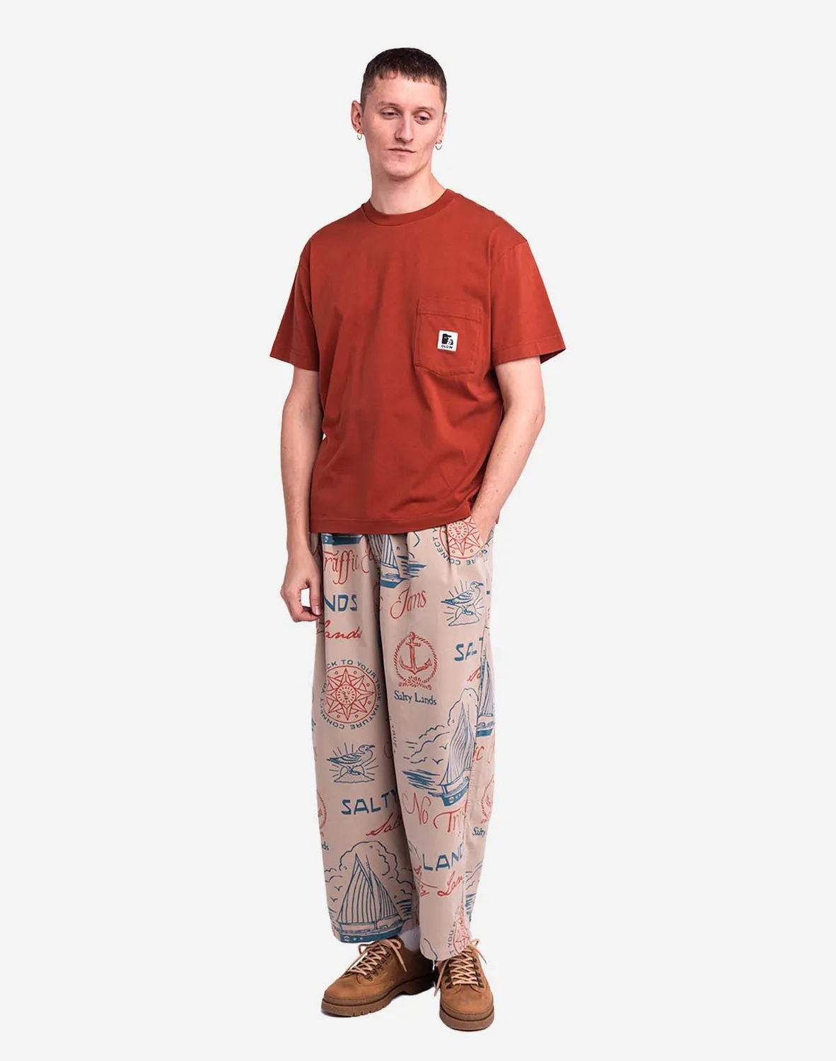 Olow Japo t-shirt rouille ample poche coton bio