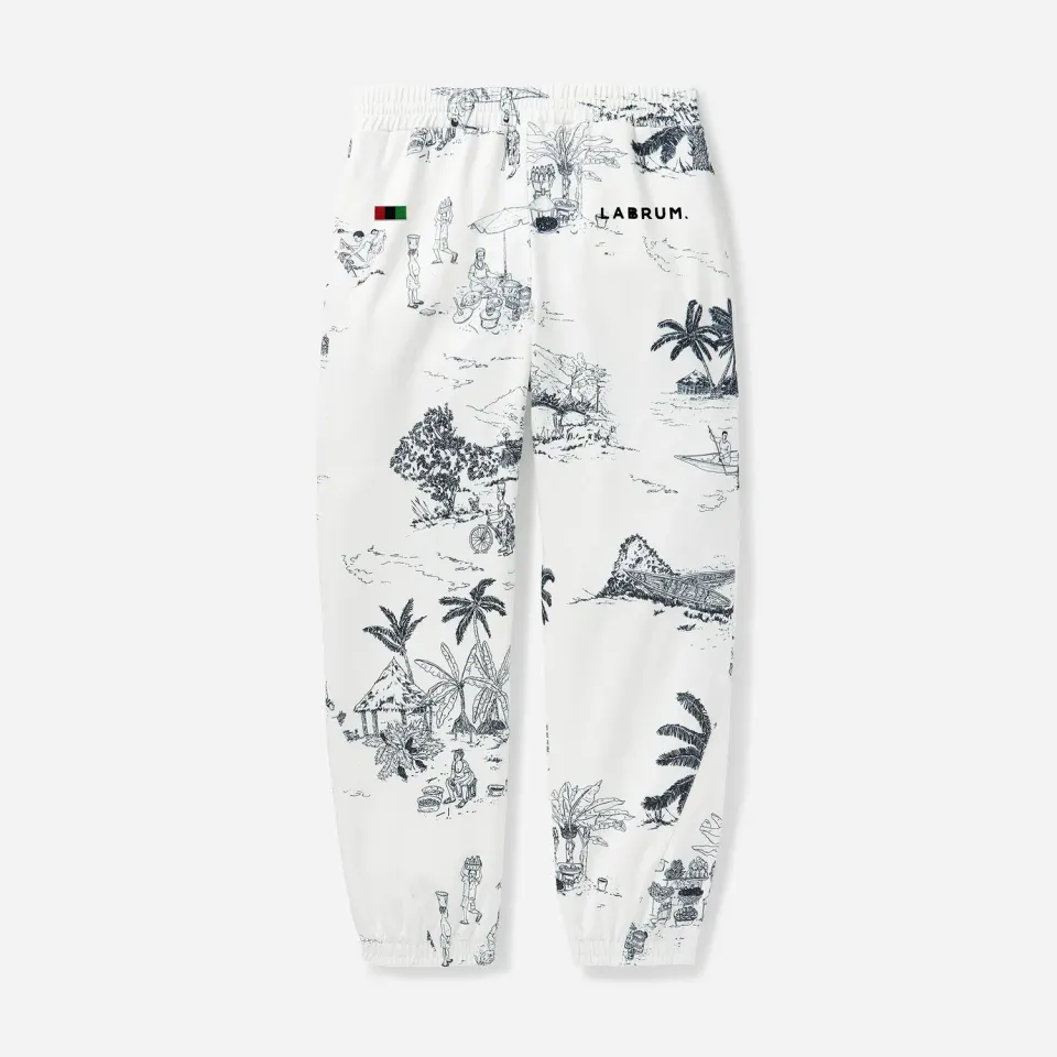 Labrum jogging homme Freetown blanc imprimé doublé