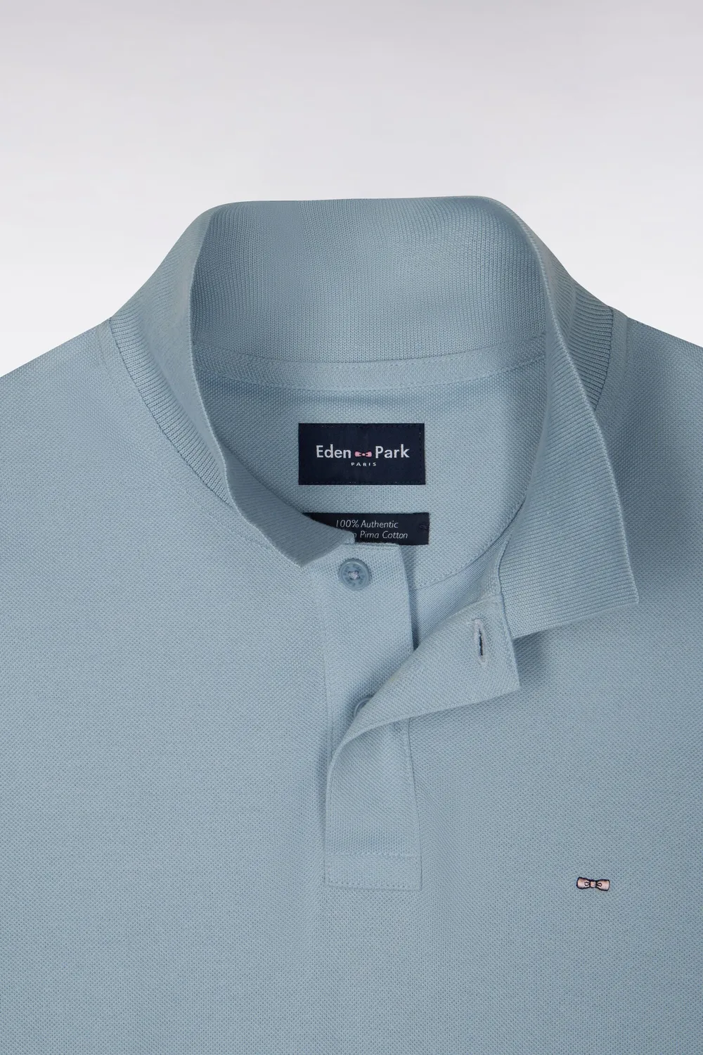 Eden Park Polo coton Pima ciel coupe droite