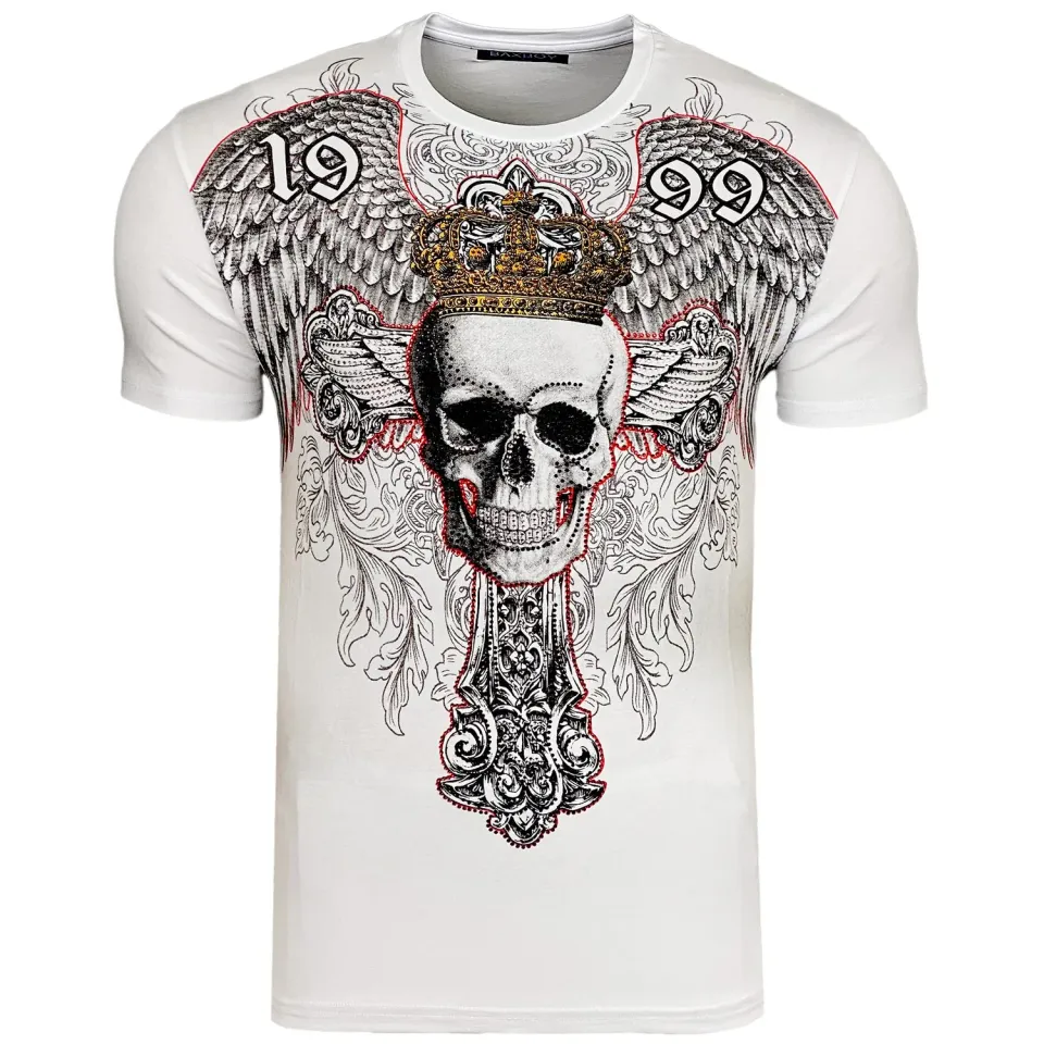 Subliminal Mode BX100 t-shirt tête de mort strass