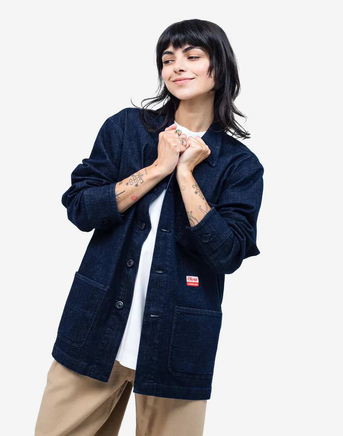 Olow Crafts veste denim bleu denim recyclé
