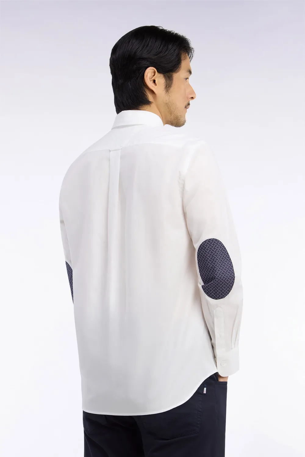 Eden Park chemise coton blanc micromotifs coupe droite