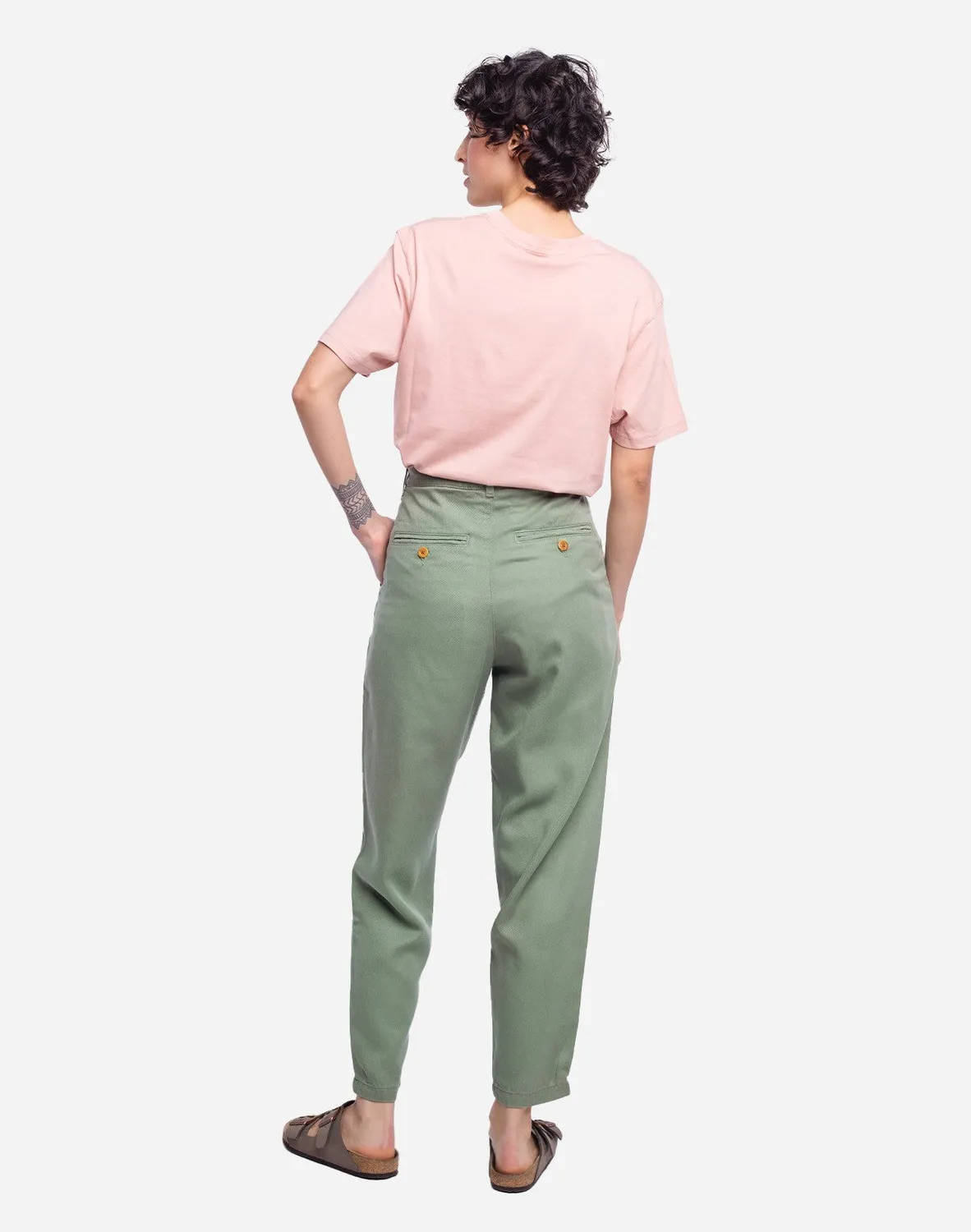 OLOW Swing pantalon vert sauge Tencel