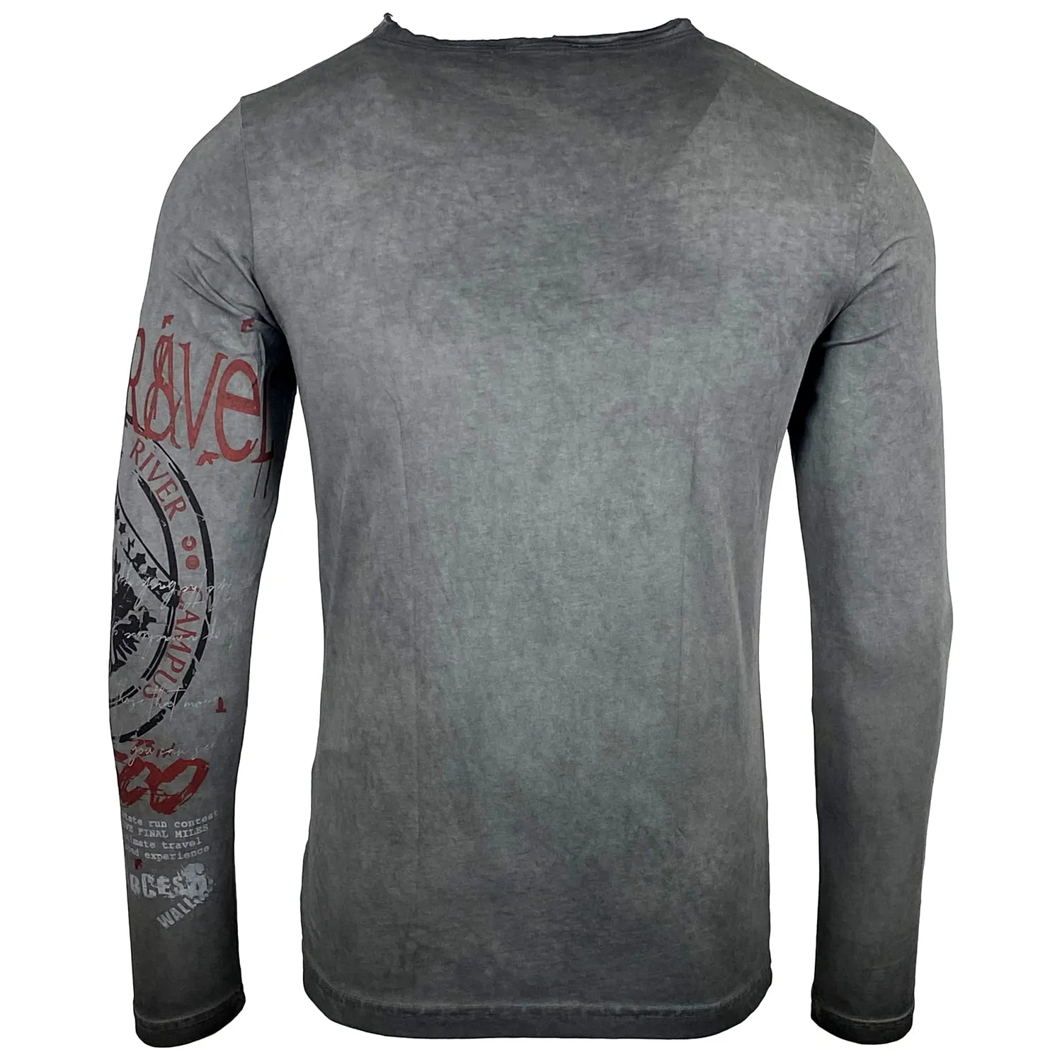 Subliminal Mode BX704 t-shirt homme manches longues blanc délavé