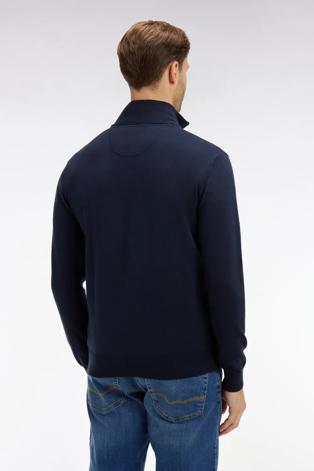 Eden Park pull col camionneur coton bleu marine homme