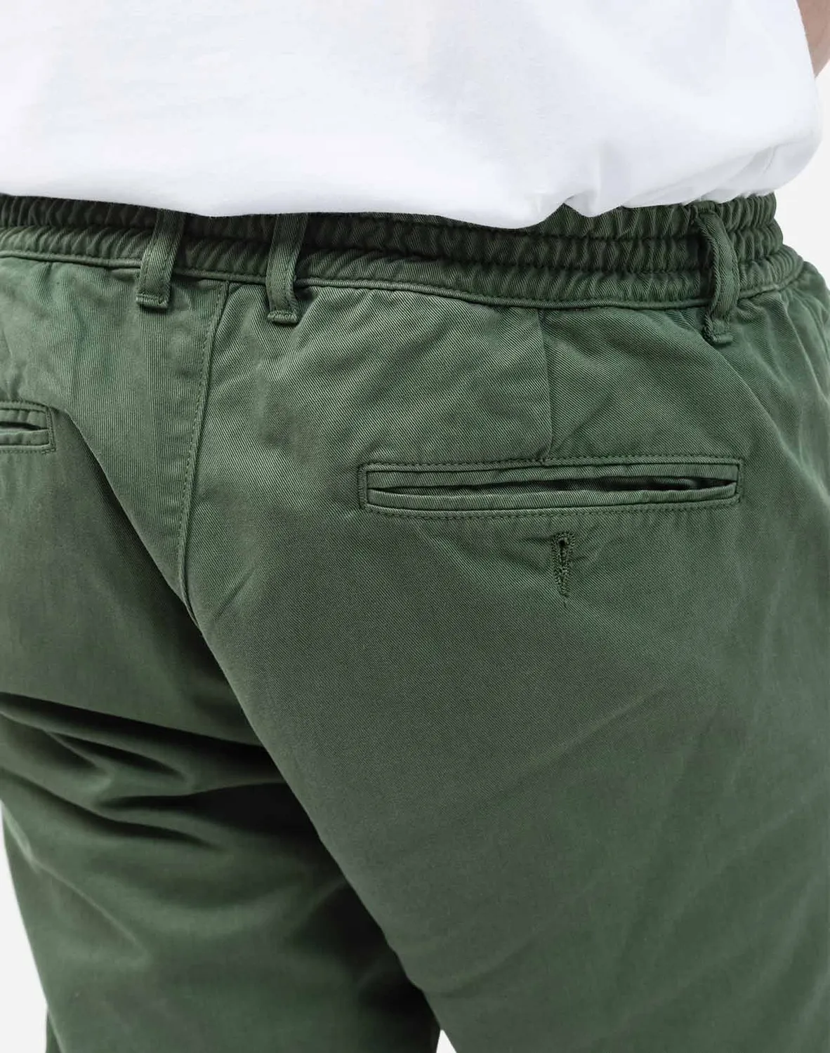 OLOW Chino pantalon homme vert olive serge coton