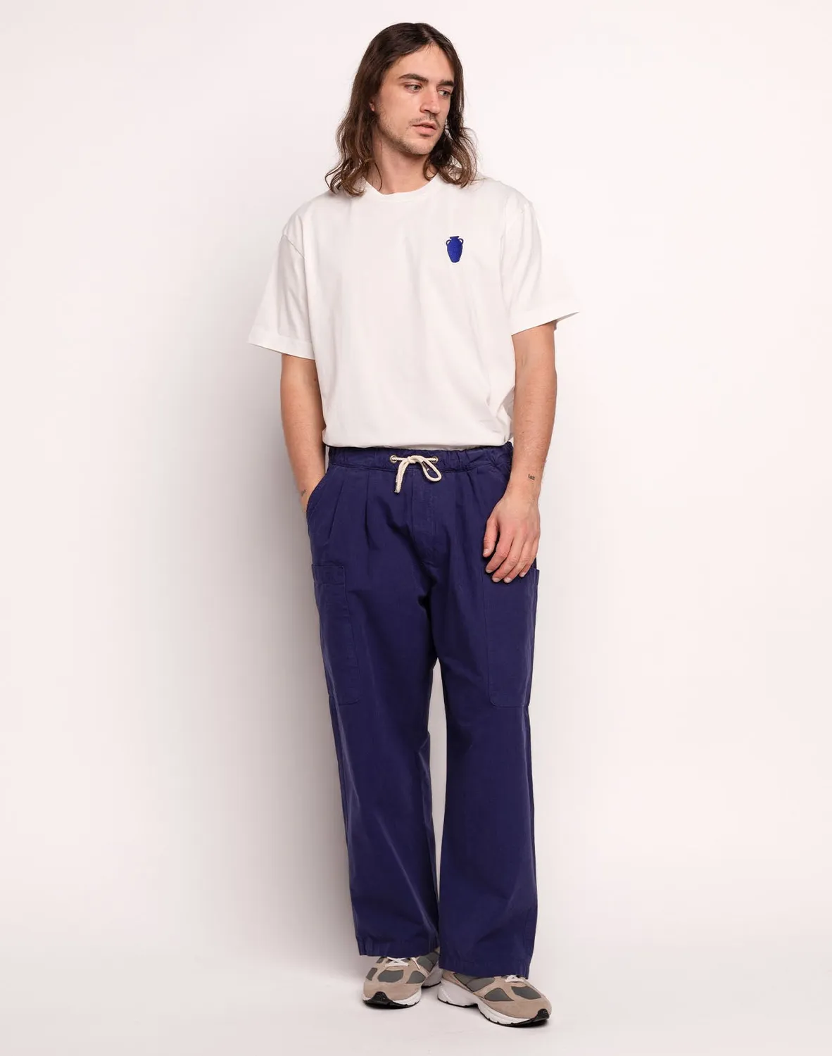 OLOW Colton pantalon large bleu outremer