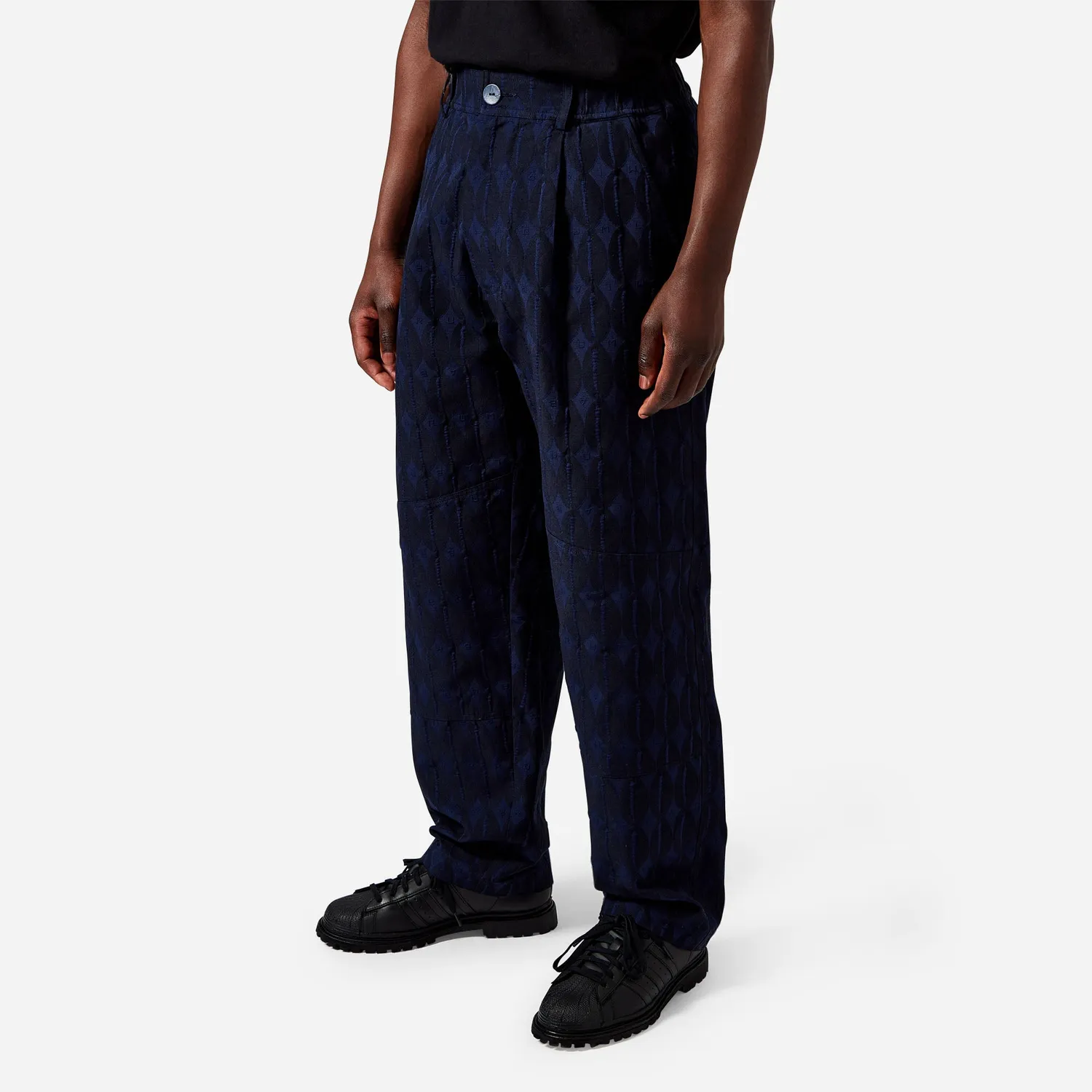 Labrum Monogram cargo homme bleu marine jacquard