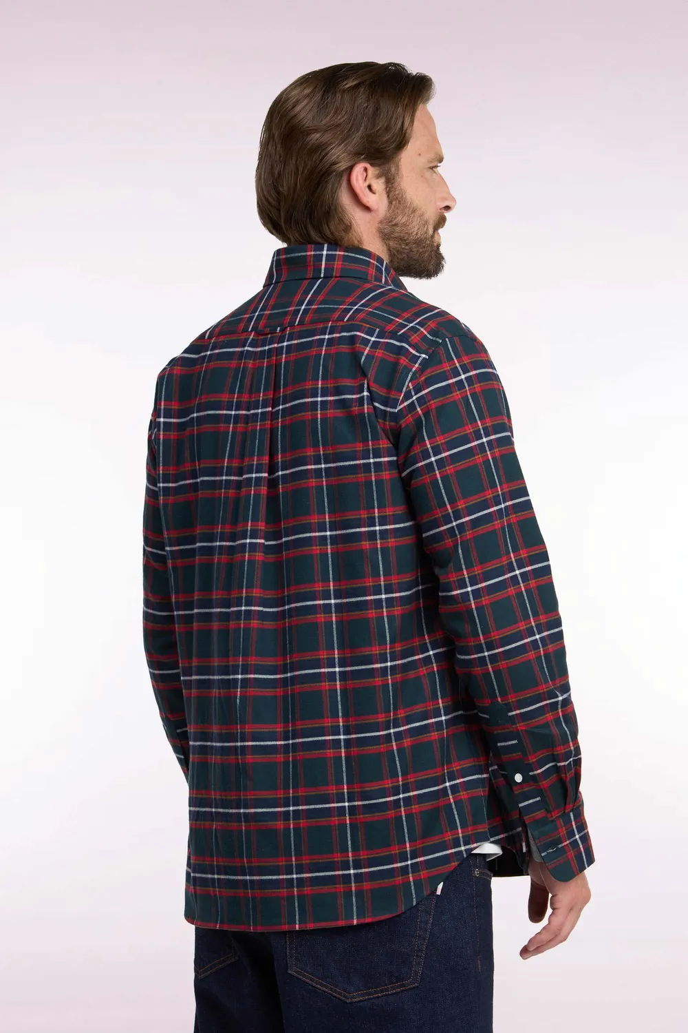 Eden Park College chemise flanelle carreaux homme coupe droite