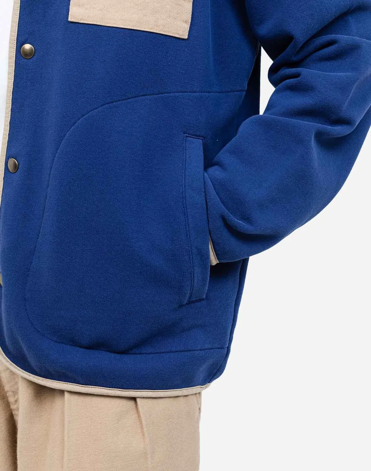 OLOW Okina sweat boutonné coton bio bleu outremer