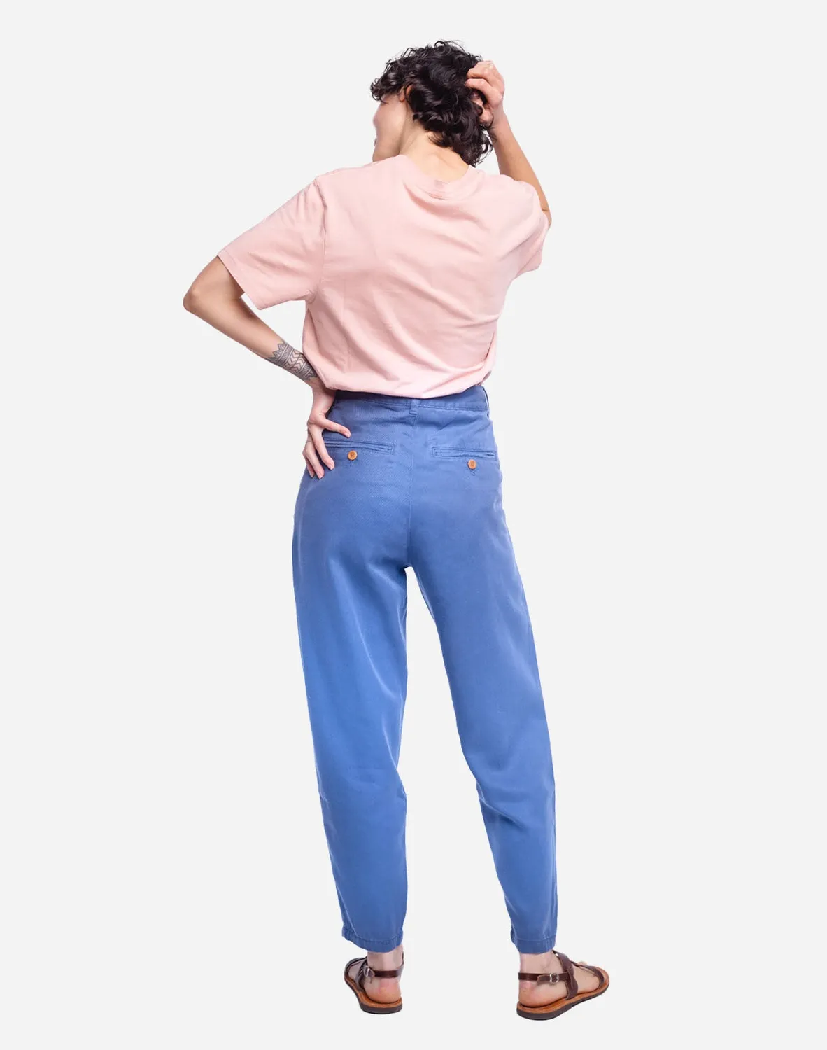 OLOW Swing pantalon bleu cobalt Tencel fuselé