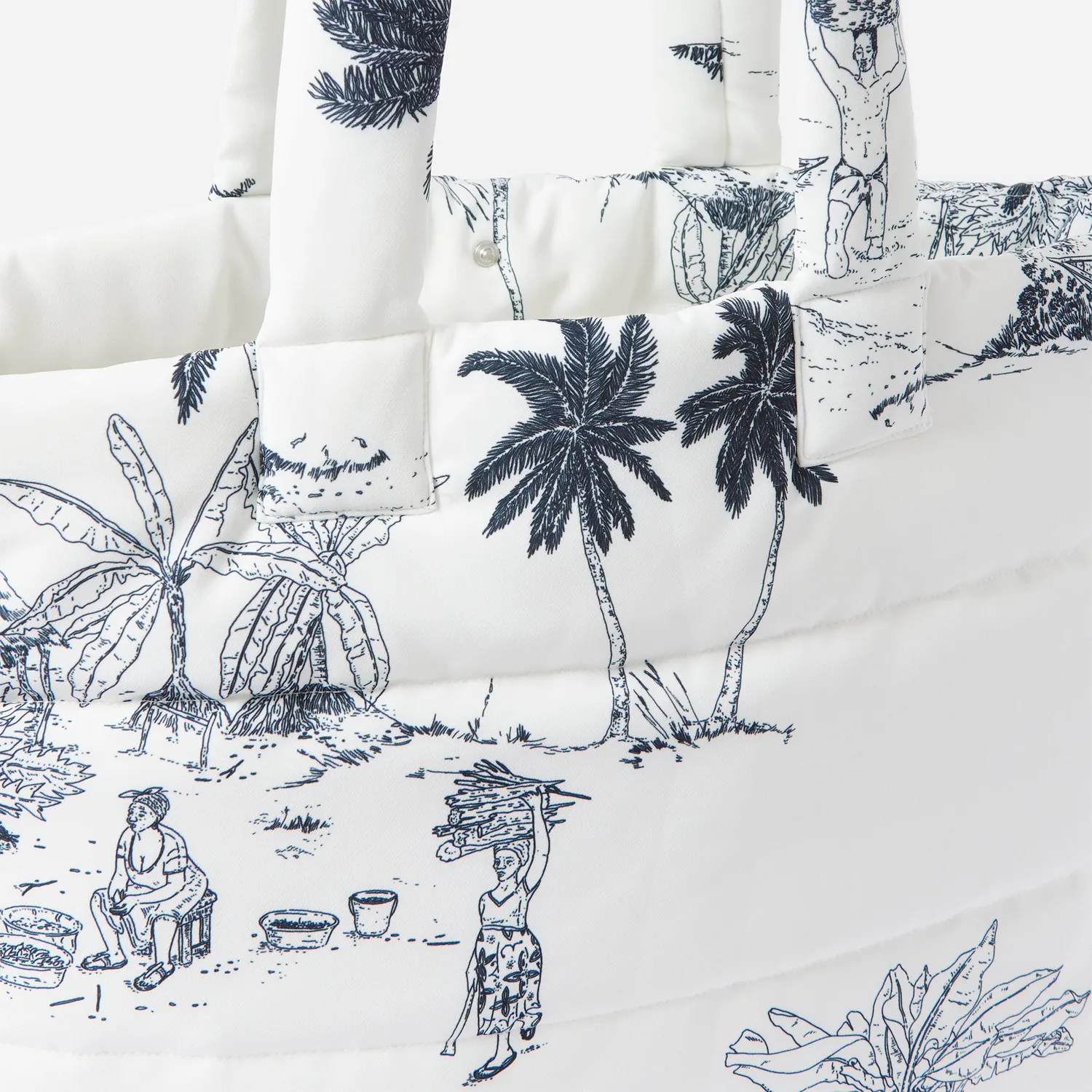 Labrum Freetown tote bag matelassé blanc imprimé