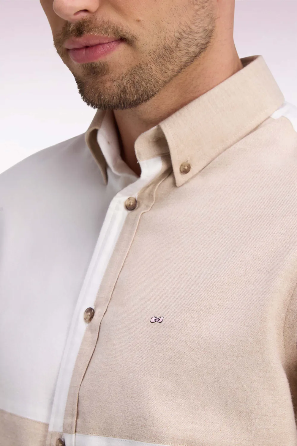 Eden Park Club Classique chemise homme coton beige écru