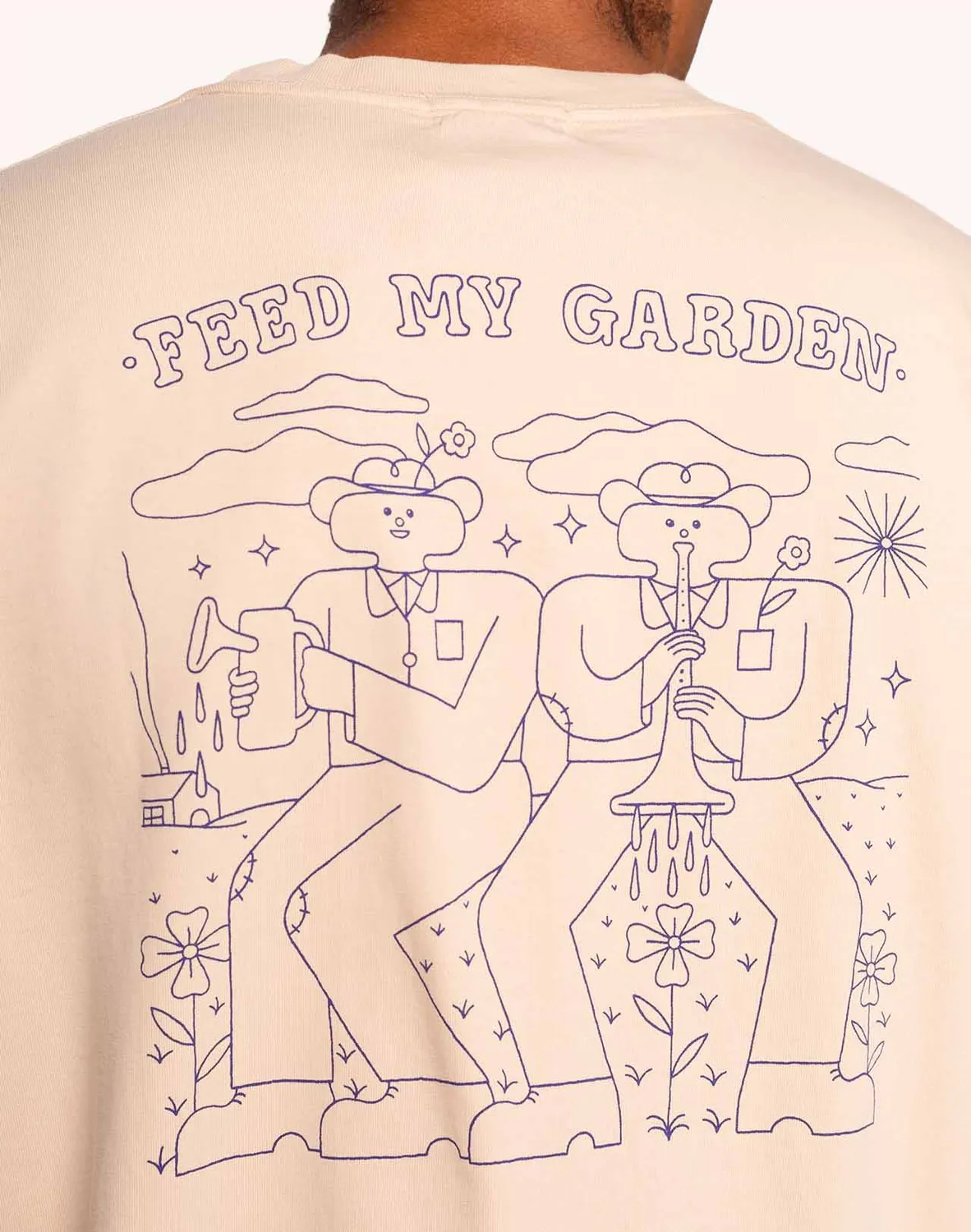 OLOW Feed My Garden t-shirt crème coton bio