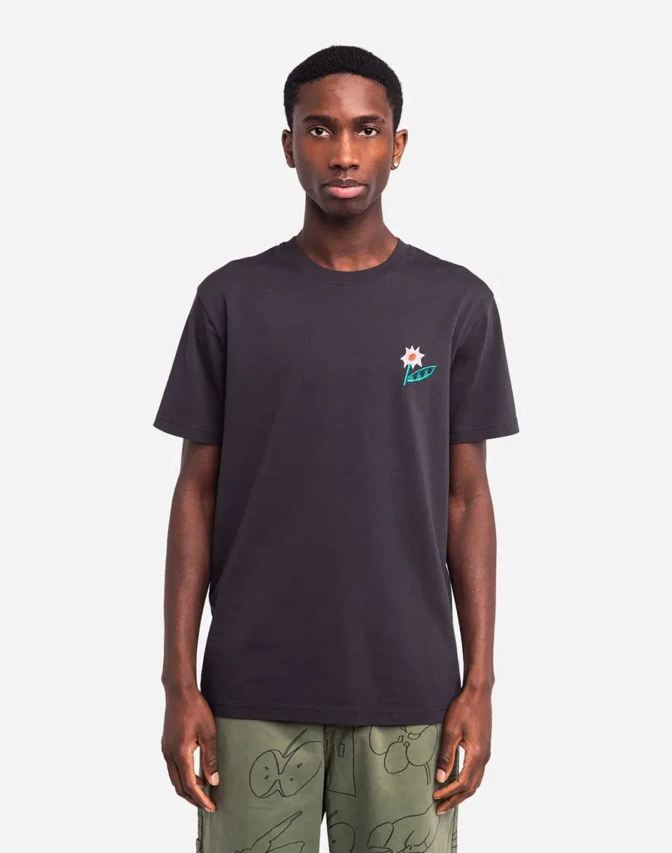 OLOW Flowering t-shirt noir coton bio brodé