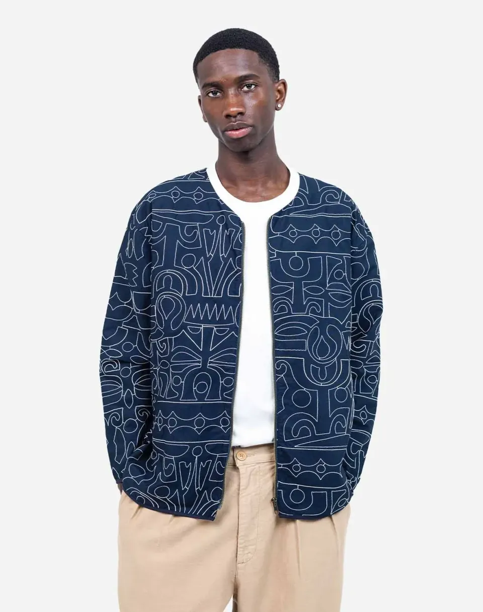 OLOW Ostara Palang veste bleu nuit brodée