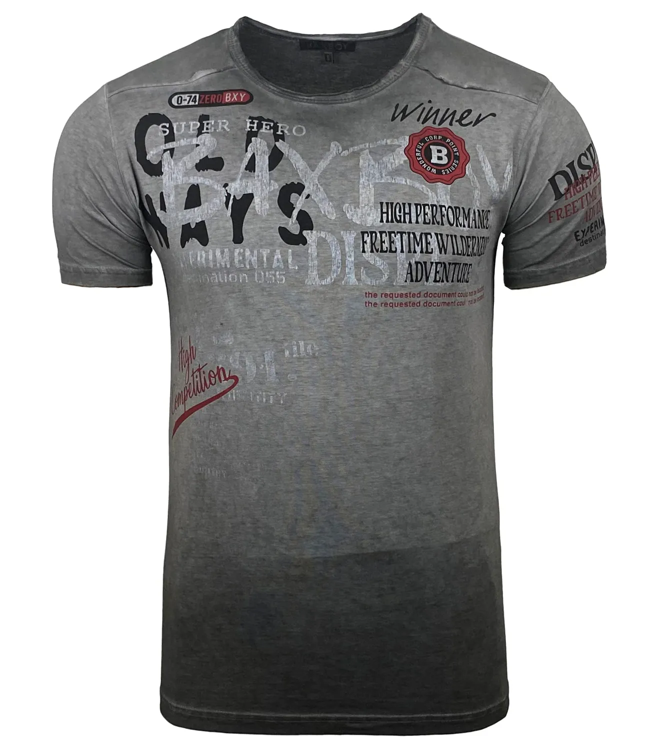 Subliminal Mode BX147 t-shirt homme gris clair S coton
