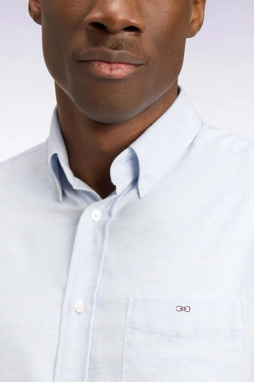 Eden Park Club Classique chemise coton gris coupe droite