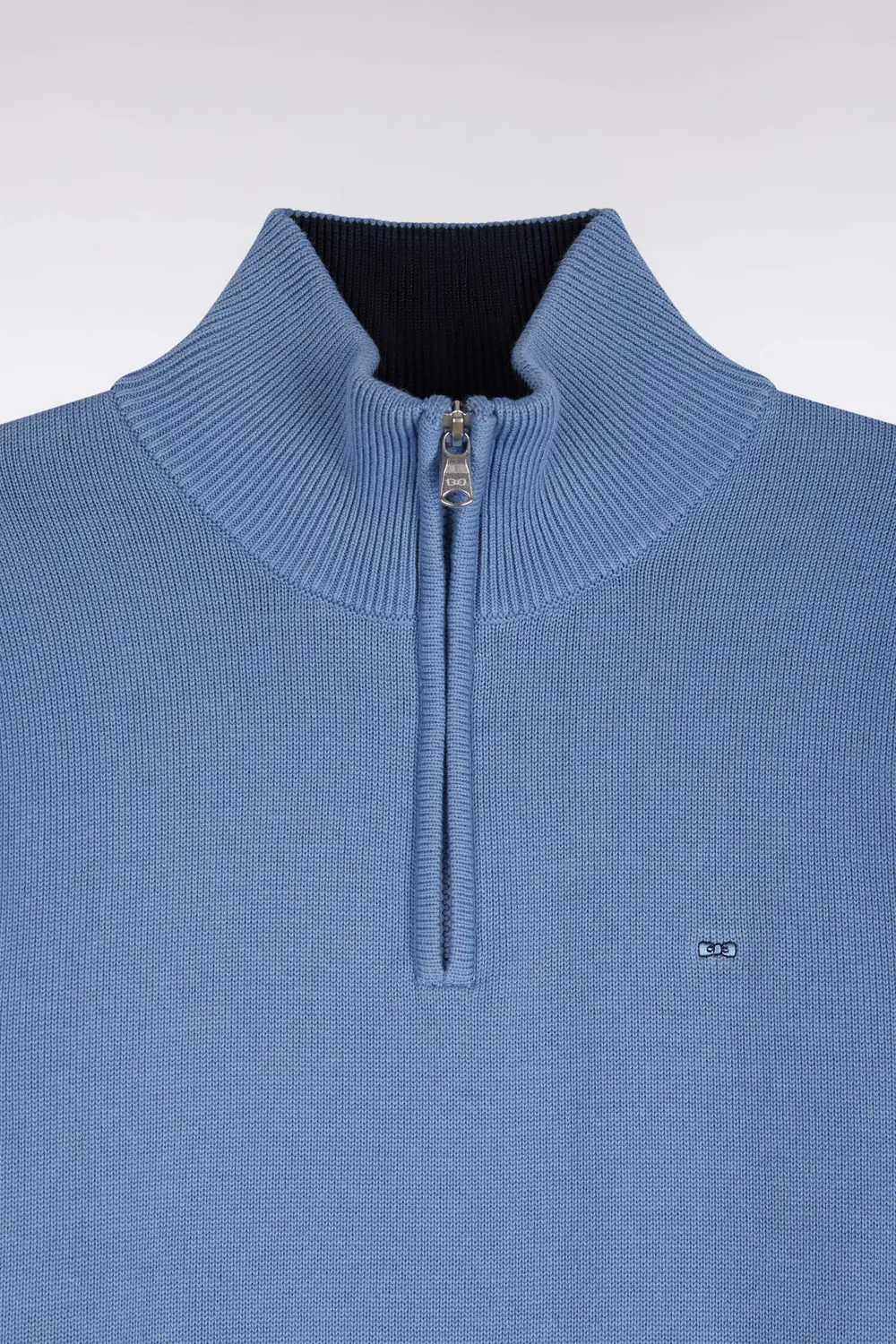 Eden Park Pull col camionneur coton ciel semi-zippé