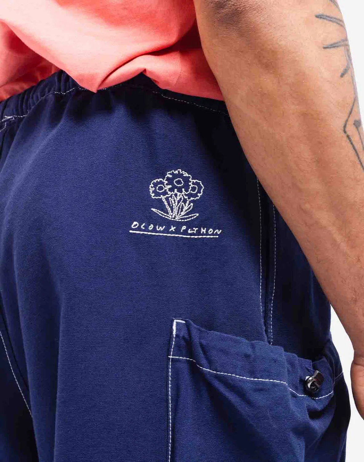 Olow Bruce Paint pantalon homme bleu outremer large