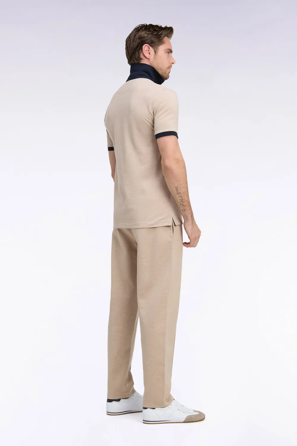 Eden Park Tradi Preppy H26MAIJO0005 jogging coton beige coupe droite