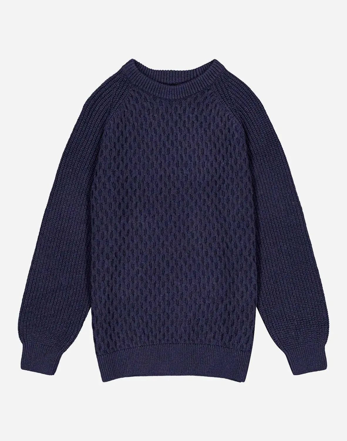 OLOW Peak pull marine laine mérinos manches raglan