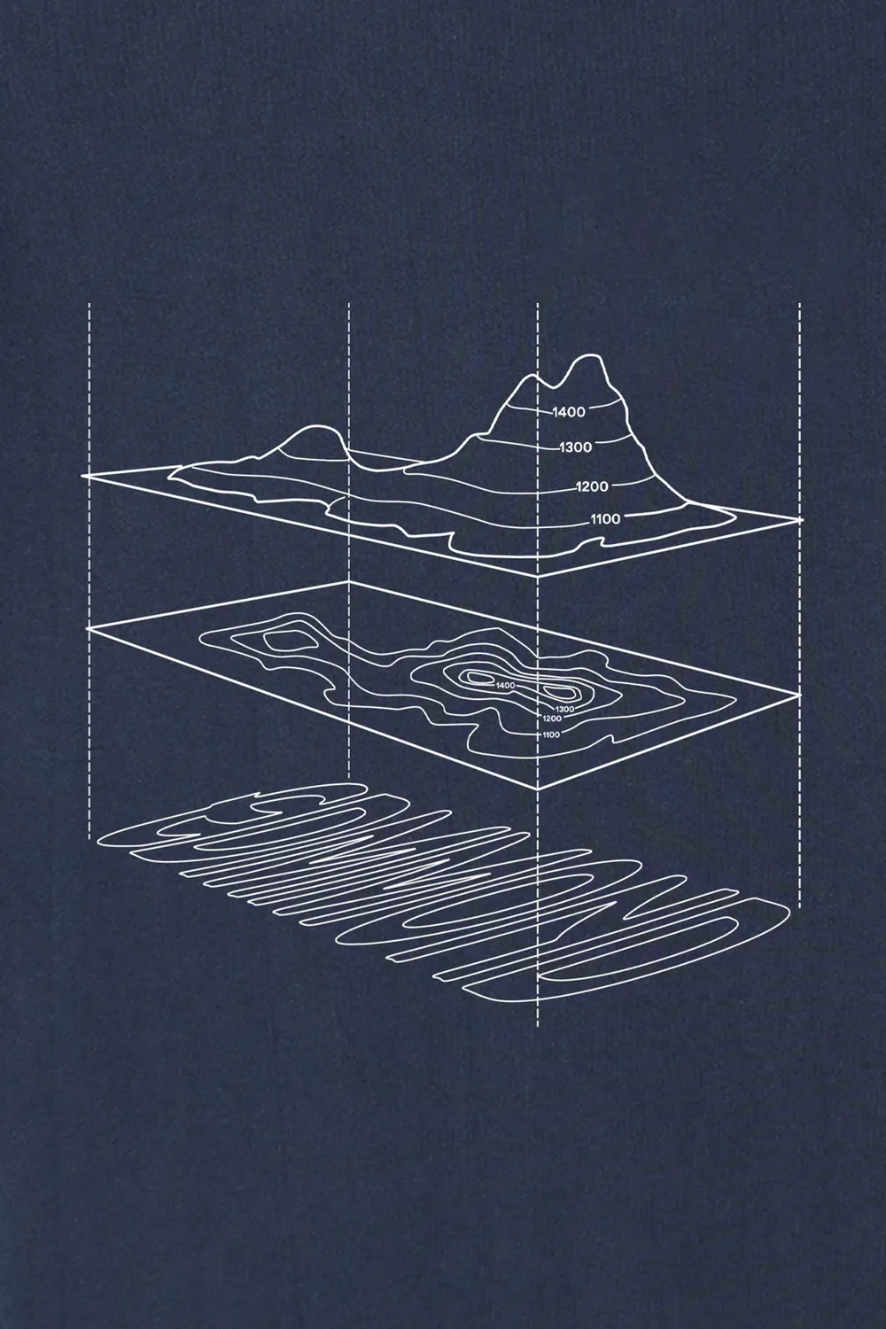 Edmmond Studios Layers t-shirt marine topographique