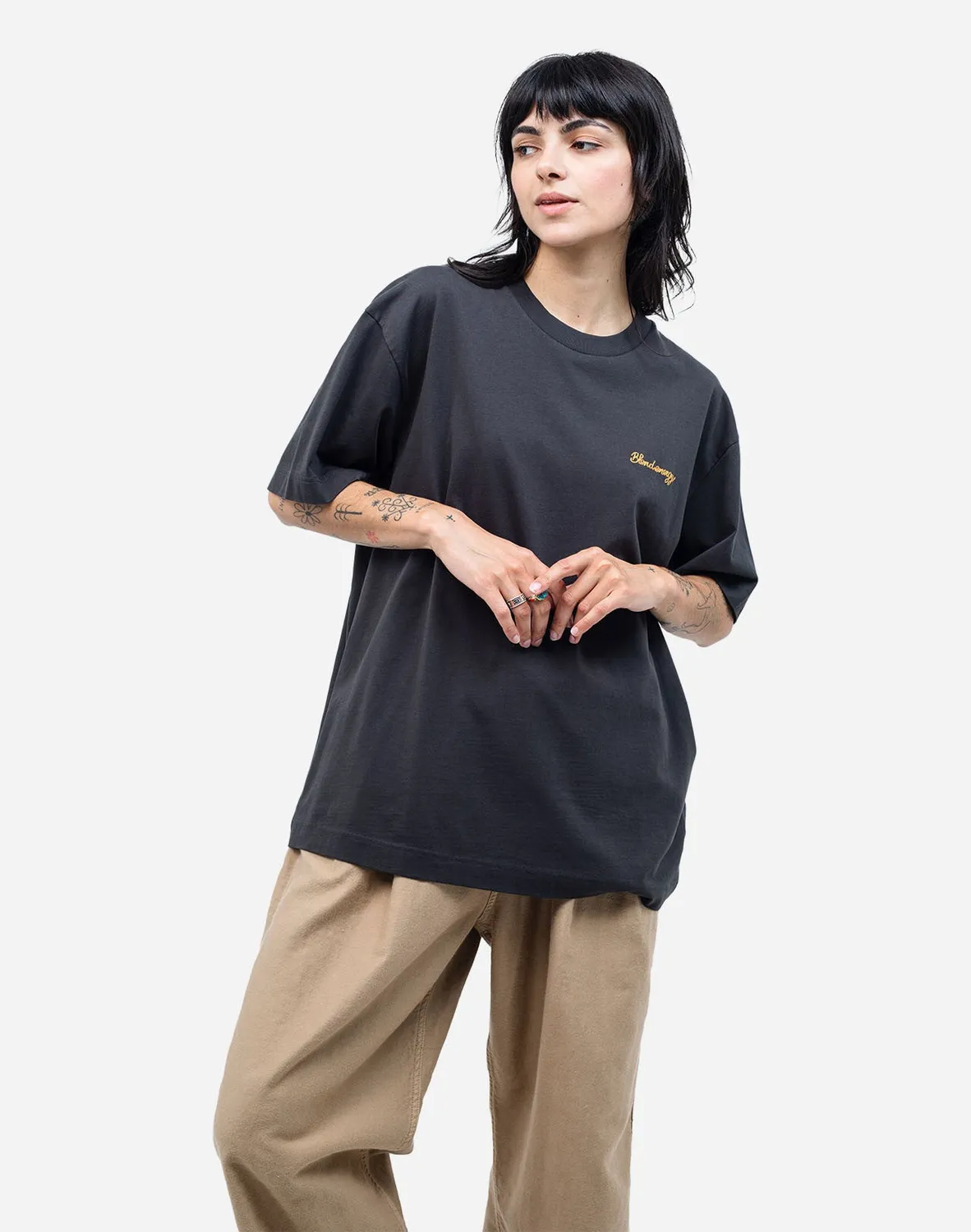Olow City t-shirt ample noir carbone bio