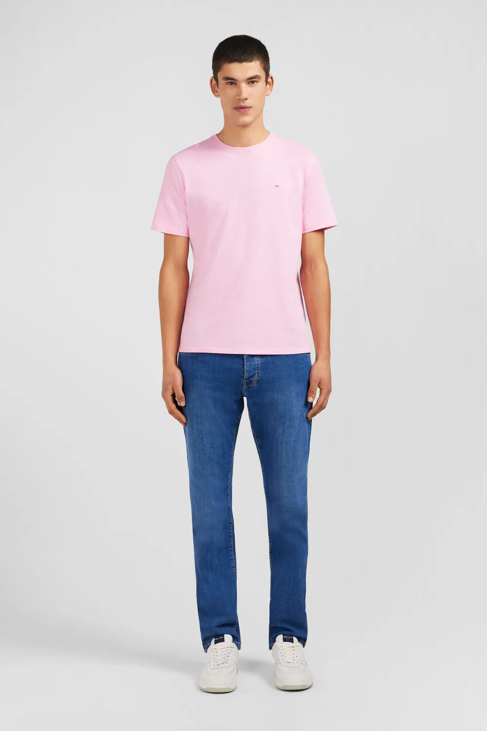 Eden Park t-shirt col rond coton Pima rose manches courtes